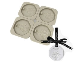 Molde silicona tag aromatico 4 cavidades octogonales